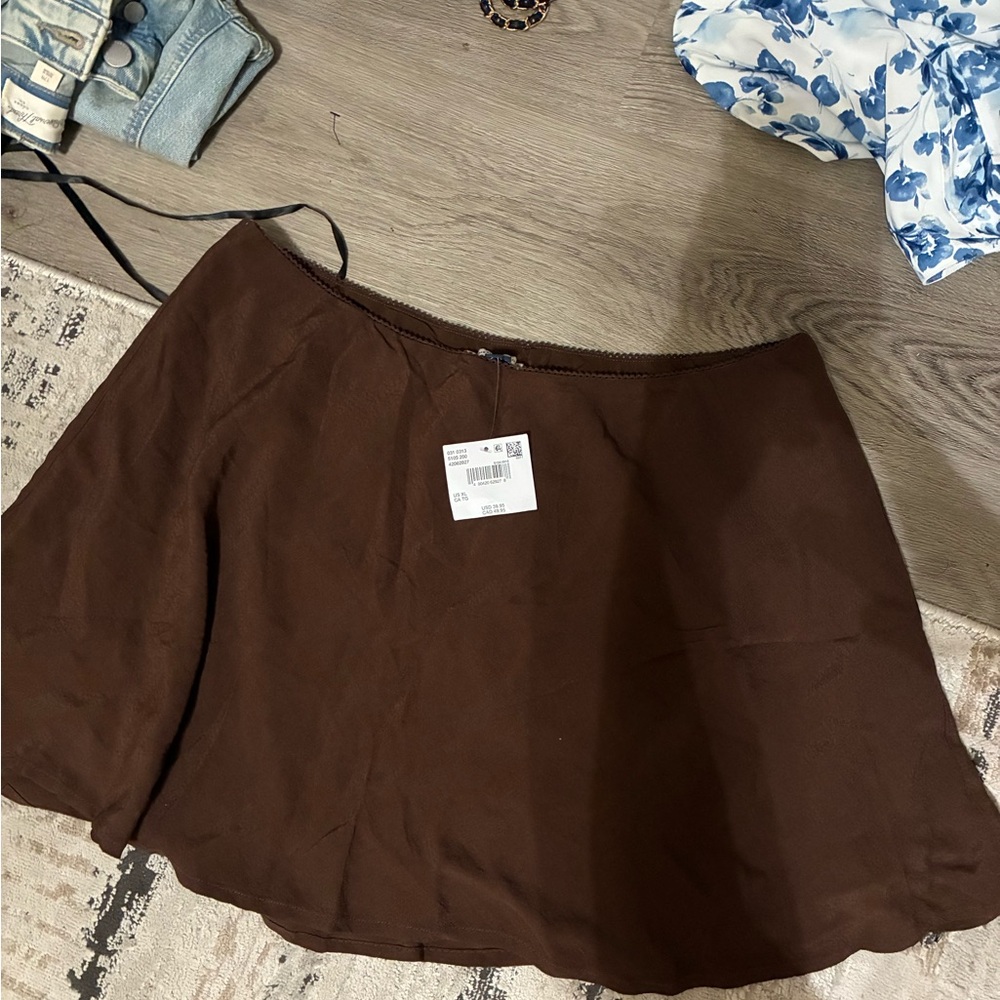 Vintage America Asymmetrical Brown Skirt